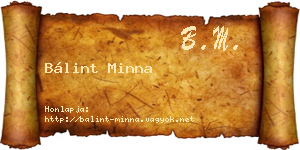 Bálint Minna névjegykártya